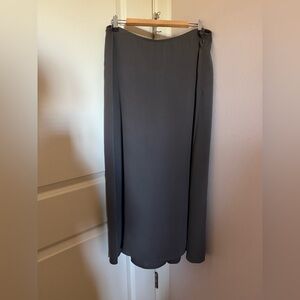 Eileen Fisher Grey A-Line Maxi Skirt size large 100% silk